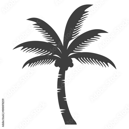 silhouette of coconut tree in flat style. illustration of palm tree in flat style.