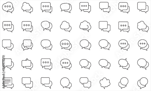 Communication Dialogue Bubble Icons: A comprehensive collection of dialogue bubble icons, perfect for web design, application, or presentation.