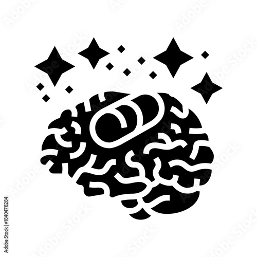 memory enhancement pill glyph icon vector illustration