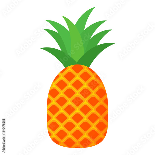 Fresh pineapple fruit illustration, summer pineapple fruit theme. Summer design for holiday promotion and printed on clothing.	