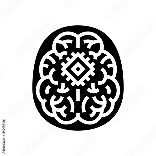 neural implant microchip glyph icon vector illustration