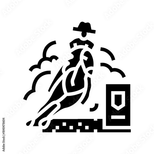 barrel racing glyph icon vector illustration
