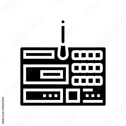 stopwatch for timed events glyph icon vector illustration