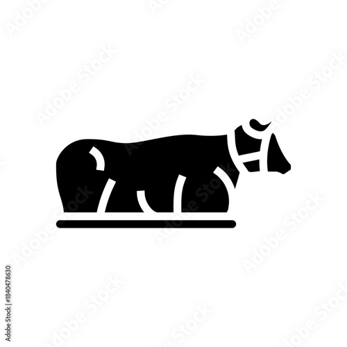roping steer horns glyph icon vector illustration