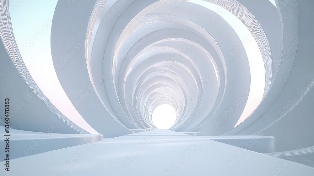 Fototapeta premium Architectural Tunnel with Spiral Design