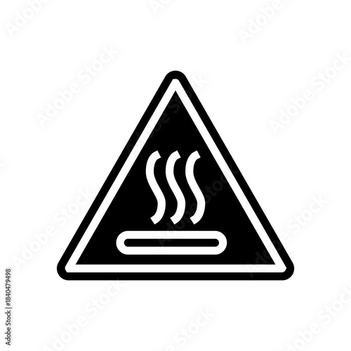burn injury from hot surface glyph icon vector illustration