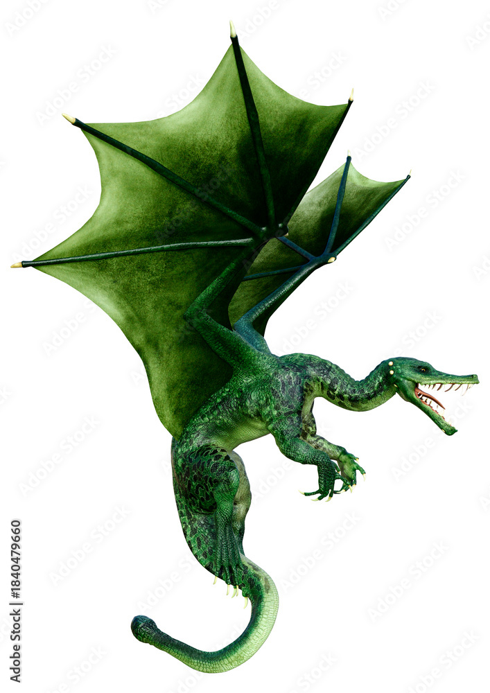 Obraz premium 3D Rendering Fairy Tale Dragon on White