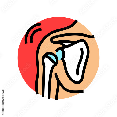 shoulder dislocation in gym color icon vector illustration
