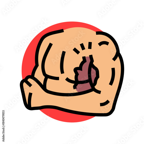 pec tear color icon vector illustration