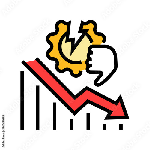 brand reputation damage color icon vector illustration