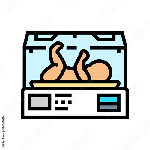 neonatal intensive care color icon vector illustration