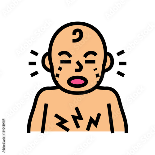 colic and excessive crying color icon vector illustration