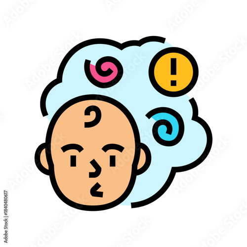 speech delay color icon vector illustration