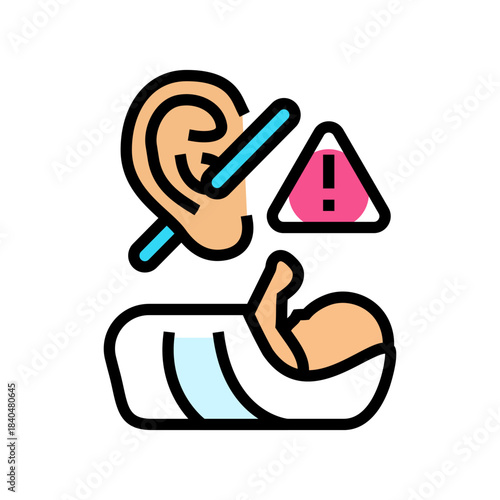 hearing impairments color icon vector illustration