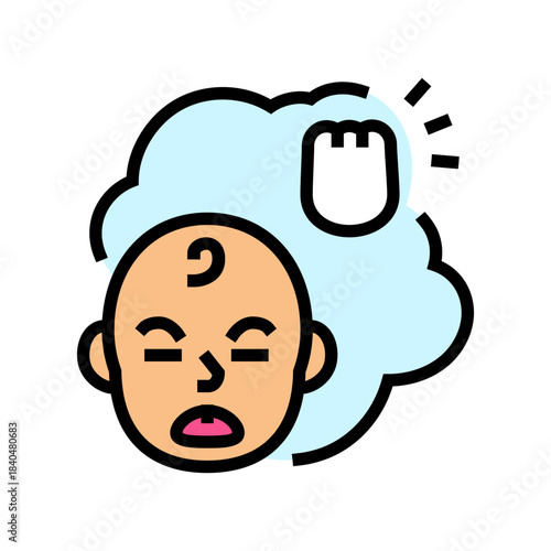 teething pain color icon vector illustration