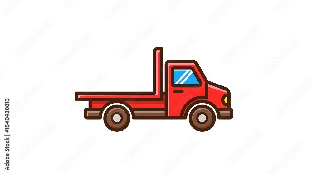 Fototapeta premium red truck isolated on white background