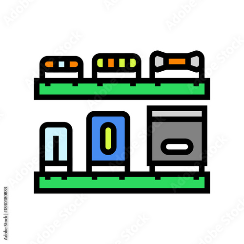 capacitors and resistors layout color icon vector illustration