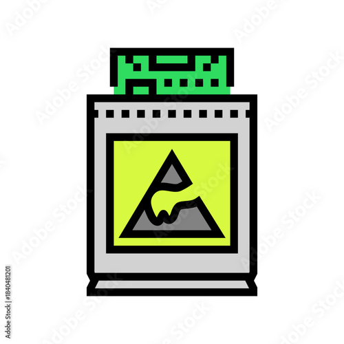 pcb esd safe packaging color icon vector illustration