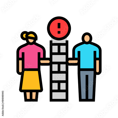 lack of intimacy couple color icon vector illustration