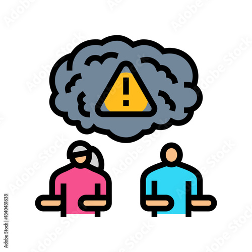 holding grudges couple color icon vector illustration
