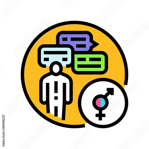 microaggressions color icon vector illustration