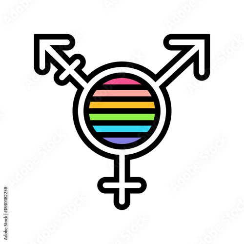 queer feminism color icon vector illustration