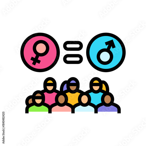 gender parity color icon vector illustration