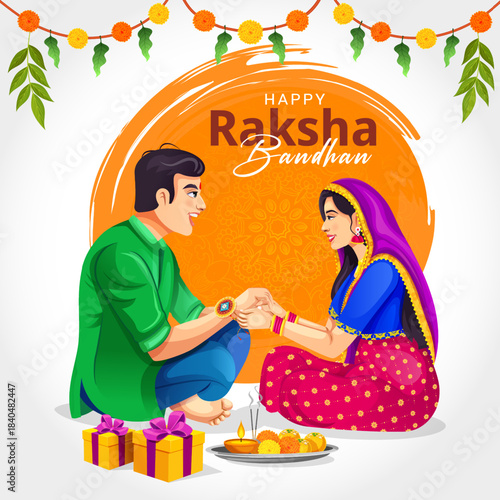 Editable creative Raksha Bandhan festival greeting card and template banner for sales promotion advertisement. A festival of brother-sister bond
