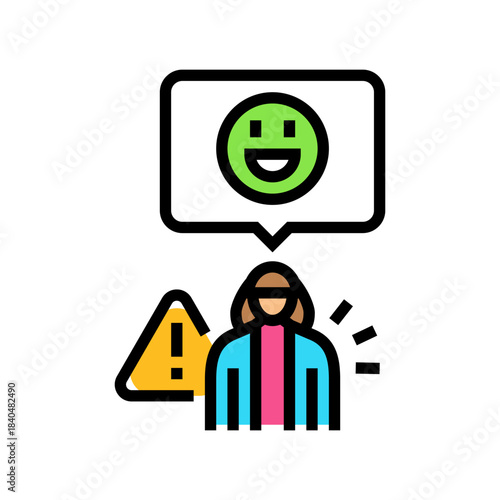 emotional labor color icon vector illustration