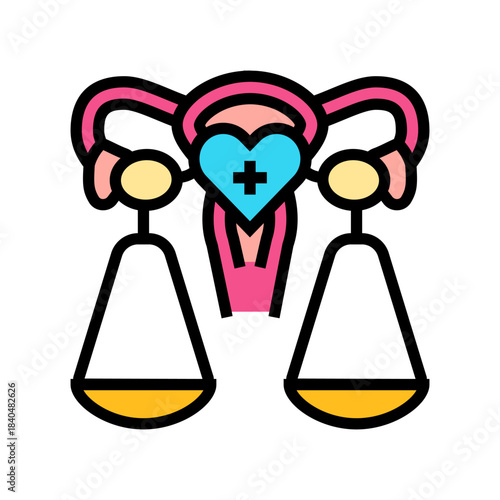 reproductive justice color icon vector illustration