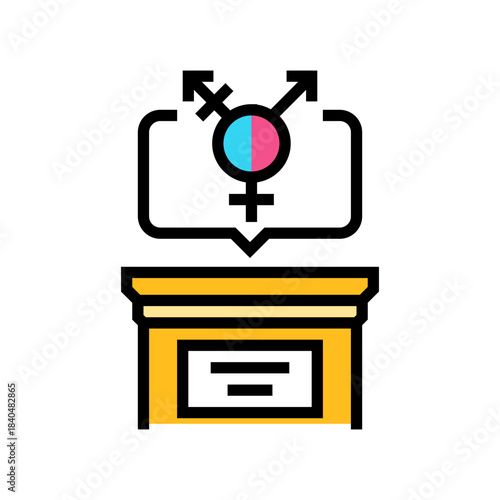 gender politics color icon vector illustration