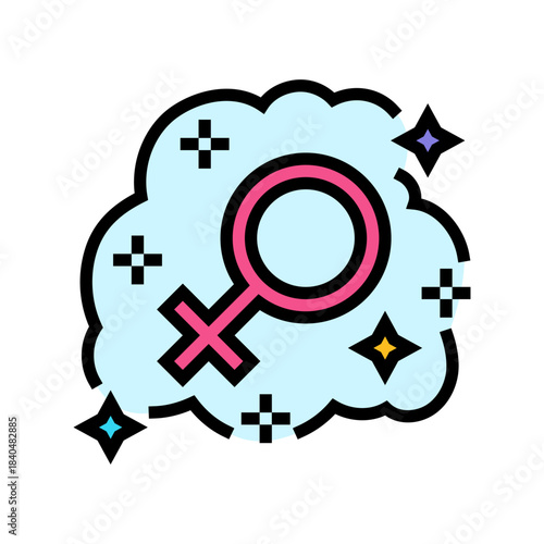 feminist consciousness color icon vector illustration