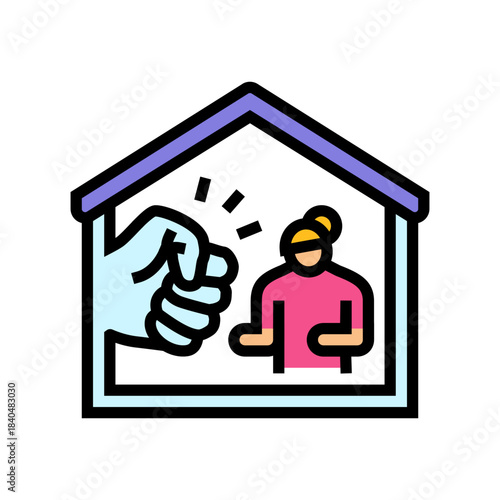 domestic violence color icon vector illustration