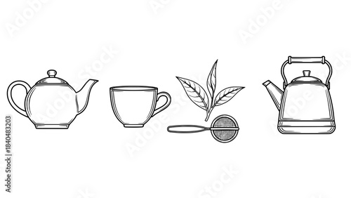 Minimalist black and white illustration showing a guitar neck with a wrench and string roll, representing instrument repair, beside two blank rectangular boxes.