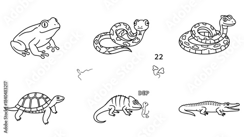 Minimalist black and white illustration showing a guitar neck with a wrench and string roll, representing instrument repair, beside two blank rectangular boxes.