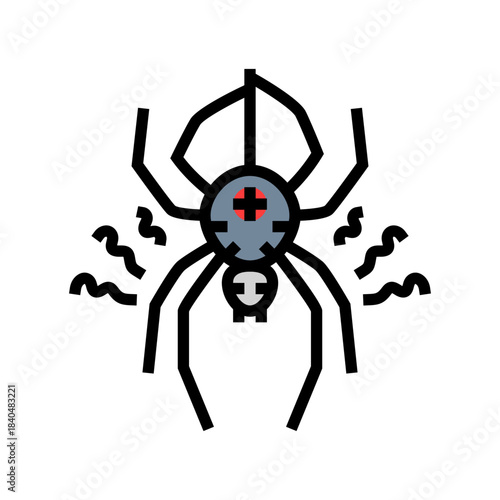 spiders arachnophobia fear color icon vector illustration