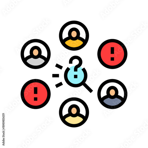 finding the right team startup color icon vector illustration