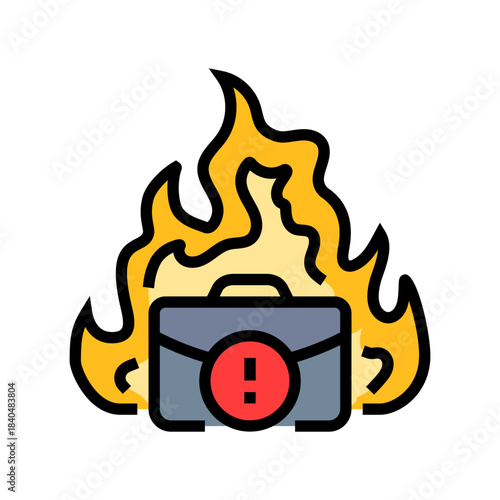burnout and stress startup color icon vector illustration