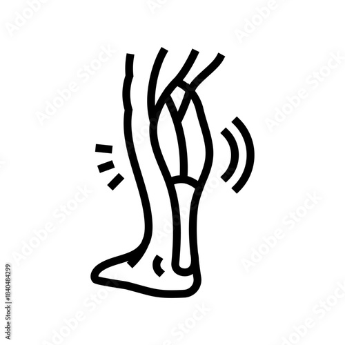 muscle cramp in calf line icon vector illustration