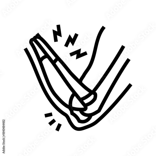 tendonitis in forearm line icon vector illustration