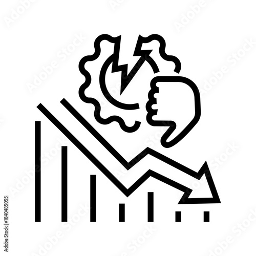 brand reputation damage line icon vector illustration