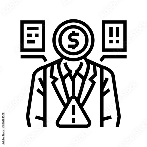 lack of investor support line icon vector illustration
