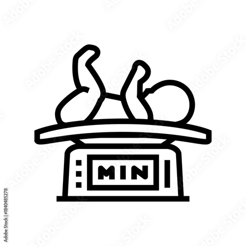 low birth weight line icon vector illustration
