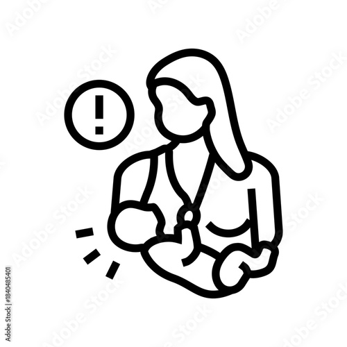 lack of breastfeeding line icon vector illustration