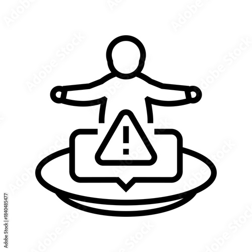 malnutrition line icon vector illustration