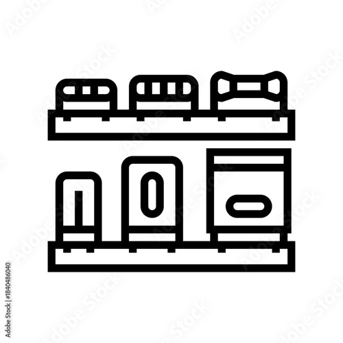 capacitors and resistors layout line icon vector illustration