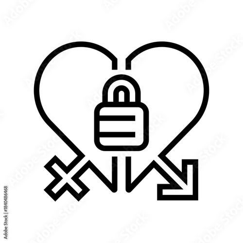 sexual compatibility issues line icon vector illustration