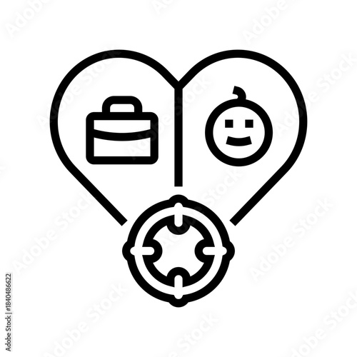 different life goals couple line icon vector illustration