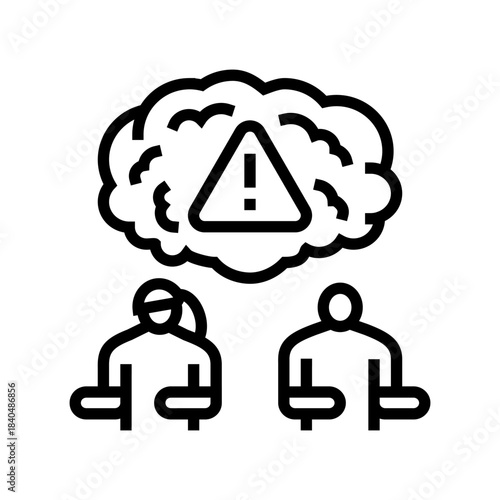 holding grudges couple line icon vector illustration
