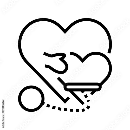 lack of personal space couple line icon vector illustration